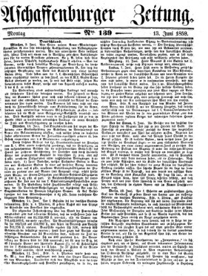 Aschaffenburger Zeitung Montag 13. Juni 1859