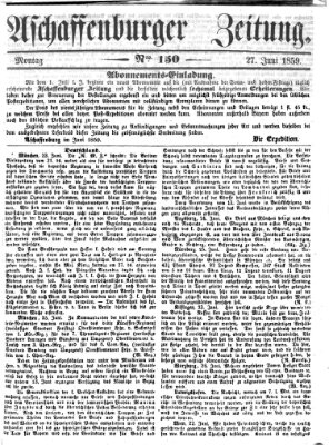 Aschaffenburger Zeitung Montag 27. Juni 1859