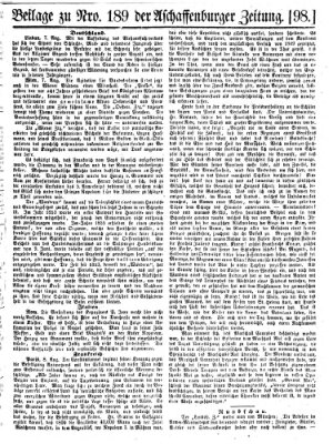 Aschaffenburger Zeitung Donnerstag 11. August 1859