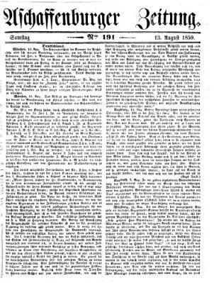 Aschaffenburger Zeitung Samstag 13. August 1859