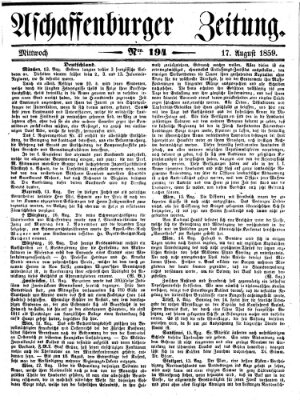 Aschaffenburger Zeitung Mittwoch 17. August 1859