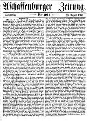 Aschaffenburger Zeitung Donnerstag 25. August 1859