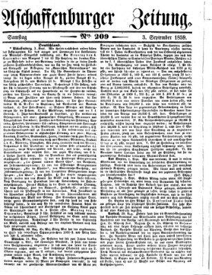 Aschaffenburger Zeitung Samstag 3. September 1859