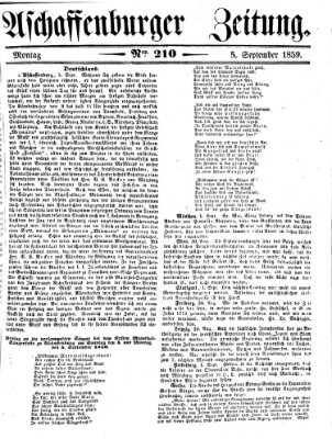 Aschaffenburger Zeitung Montag 5. September 1859