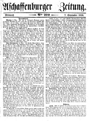 Aschaffenburger Zeitung Mittwoch 7. September 1859