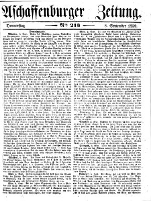 Aschaffenburger Zeitung Donnerstag 8. September 1859