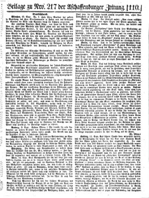 Aschaffenburger Zeitung Dienstag 13. September 1859