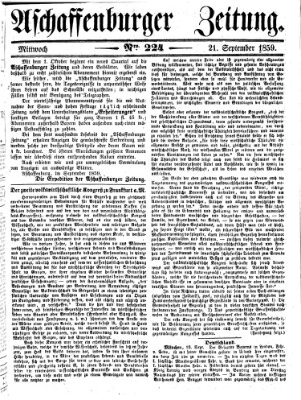 Aschaffenburger Zeitung Mittwoch 21. September 1859