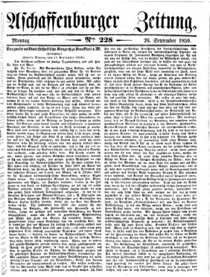 Aschaffenburger Zeitung Montag 26. September 1859