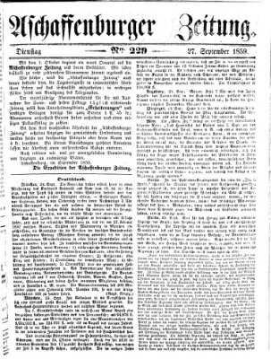 Aschaffenburger Zeitung Dienstag 27. September 1859