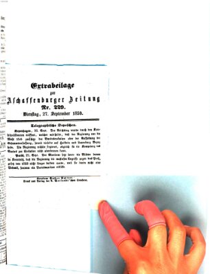 Aschaffenburger Zeitung Dienstag 27. September 1859