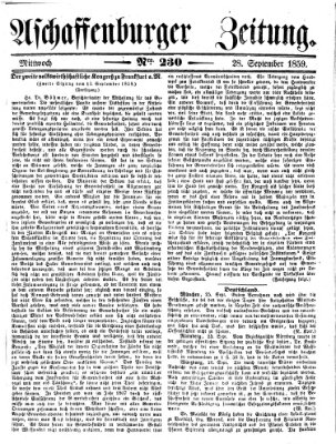 Aschaffenburger Zeitung Mittwoch 28. September 1859