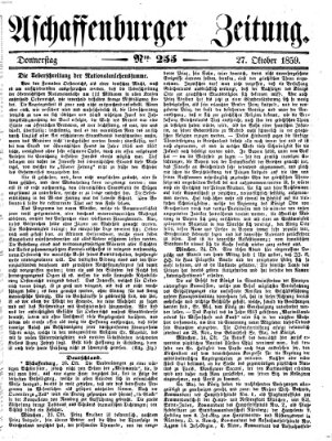 Aschaffenburger Zeitung Donnerstag 27. Oktober 1859