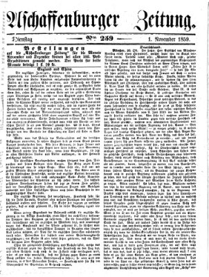 Aschaffenburger Zeitung Dienstag 1. November 1859