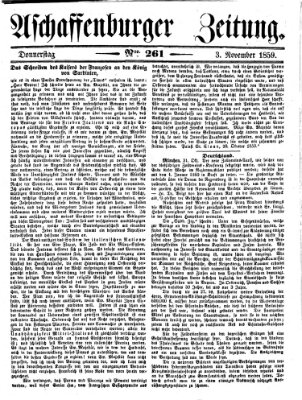 Aschaffenburger Zeitung Donnerstag 3. November 1859