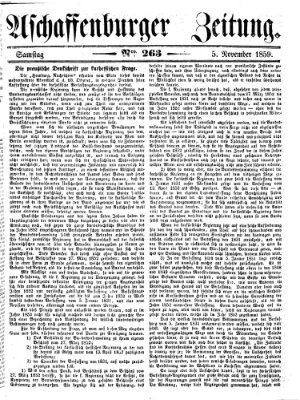 Aschaffenburger Zeitung Samstag 5. November 1859