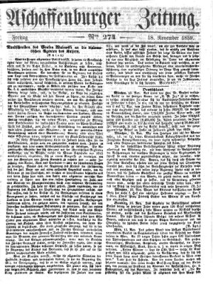 Aschaffenburger Zeitung Freitag 18. November 1859