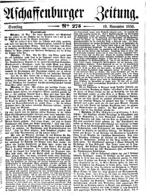 Aschaffenburger Zeitung Samstag 19. November 1859