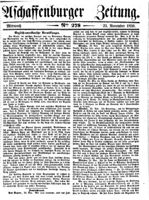 Aschaffenburger Zeitung Mittwoch 23. November 1859