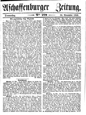 Aschaffenburger Zeitung Donnerstag 24. November 1859