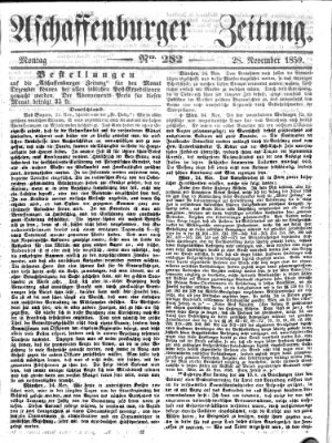 Aschaffenburger Zeitung Montag 28. November 1859