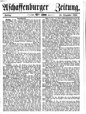 Aschaffenburger Zeitung Freitag 16. Dezember 1859