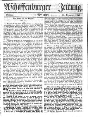 Aschaffenburger Zeitung Montag 26. Dezember 1859