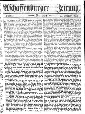 Aschaffenburger Zeitung Dienstag 27. Dezember 1859