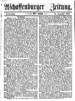 Aschaffenburger Zeitung Donnerstag 29. Dezember 1859