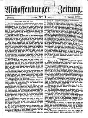 Aschaffenburger Zeitung Montag 2. Januar 1860