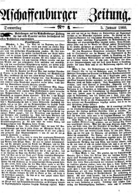 Aschaffenburger Zeitung Donnerstag 5. Januar 1860