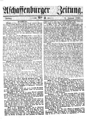 Aschaffenburger Zeitung Freitag 6. Januar 1860