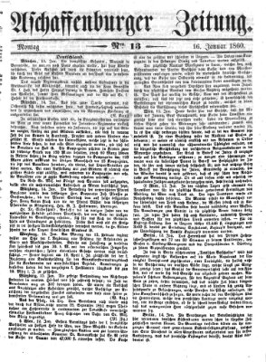 Aschaffenburger Zeitung Montag 16. Januar 1860