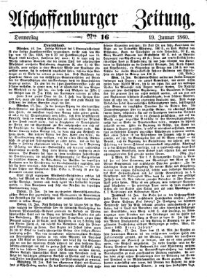 Aschaffenburger Zeitung Donnerstag 19. Januar 1860