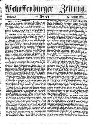 Aschaffenburger Zeitung Mittwoch 25. Januar 1860