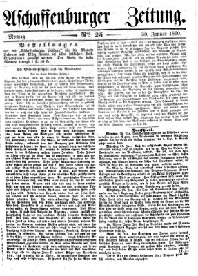 Aschaffenburger Zeitung Montag 30. Januar 1860