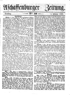 Aschaffenburger Zeitung Samstag 4. Februar 1860