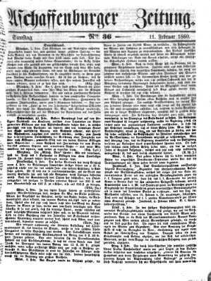 Aschaffenburger Zeitung Samstag 11. Februar 1860