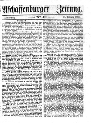 Aschaffenburger Zeitung Donnerstag 16. Februar 1860