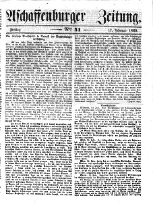 Aschaffenburger Zeitung Freitag 17. Februar 1860