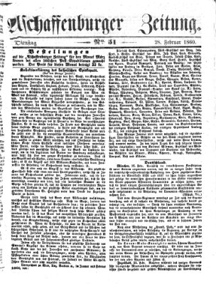 Aschaffenburger Zeitung Dienstag 28. Februar 1860