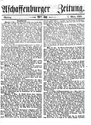 Aschaffenburger Zeitung Montag 5. März 1860