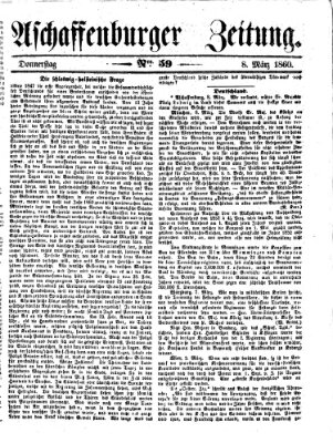 Aschaffenburger Zeitung Donnerstag 8. März 1860