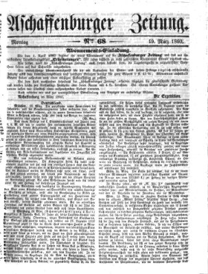 Aschaffenburger Zeitung Montag 19. März 1860