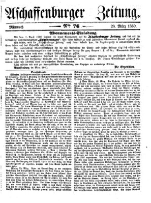 Aschaffenburger Zeitung Mittwoch 28. März 1860