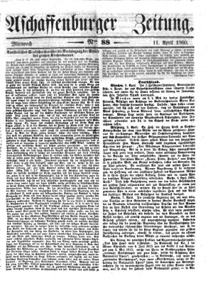 Aschaffenburger Zeitung Mittwoch 11. April 1860