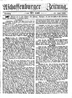 Aschaffenburger Zeitung Samstag 23. Juni 1860