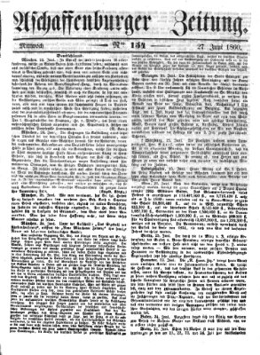 Aschaffenburger Zeitung Mittwoch 27. Juni 1860