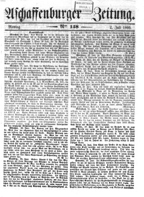 Aschaffenburger Zeitung Montag 2. Juli 1860