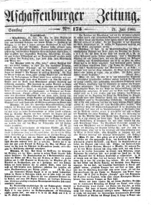 Aschaffenburger Zeitung Samstag 21. Juli 1860